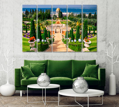 Bahai Gardens in Haifa Israel Canvas Print-Canvas Print-CetArt-1 Panel-24x16 inches-CetArt