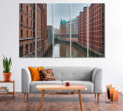 The Canals of Hamburg on the Elbe River Canvas Print-Canvas Print-CetArt-1 Panel-24x16 inches-CetArt