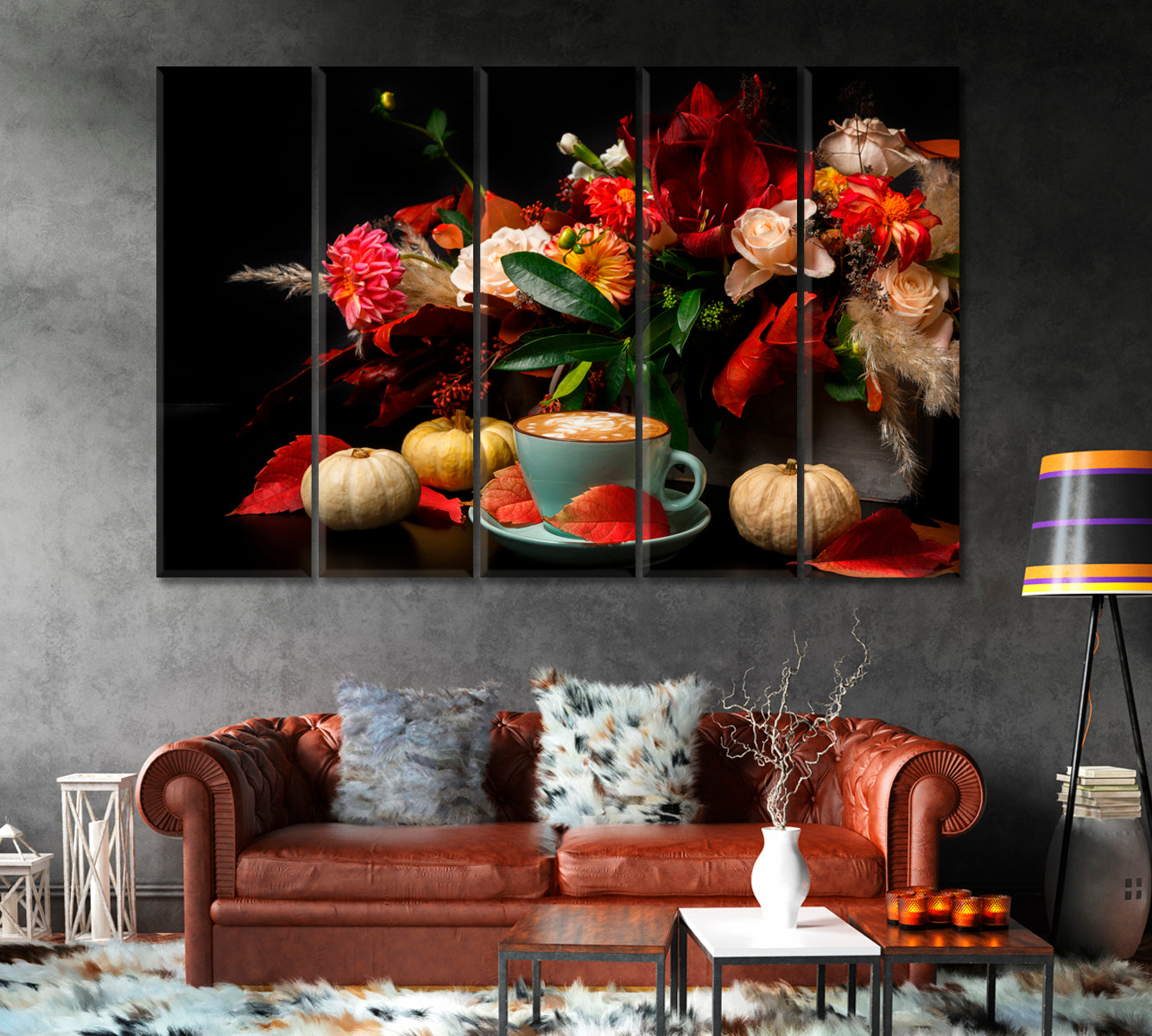 Still Life with Coffee and Flowers Canvas Print-Canvas Print-CetArt-1 Panel-24x16 inches-CetArt