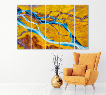 Colorful Glacier River Southern Iceland Canvas Print-Canvas Print-CetArt-1 Panel-24x16 inches-CetArt