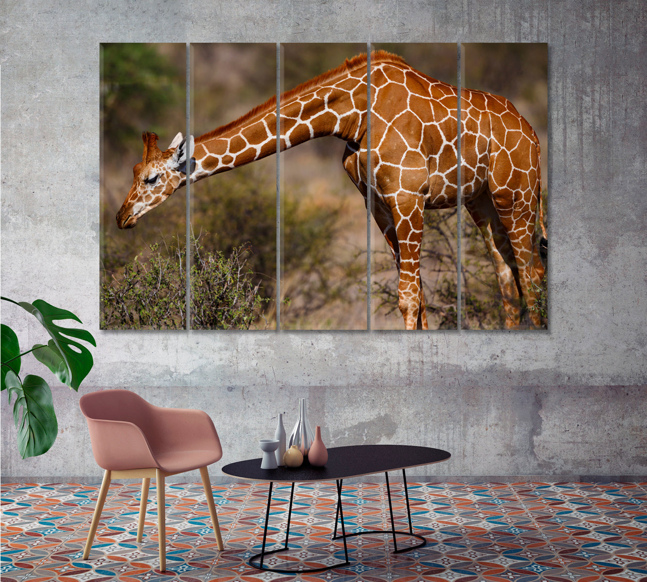 Giraffe in Samburu National Reserve Kenya Canvas Print-Canvas Print-CetArt-1 Panel-24x16 inches-CetArt