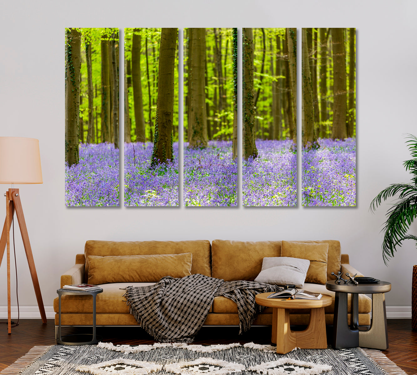 Bluebells Flowers in Hallerbos Forest Bruxelles Belgium Canvas Print-Canvas Print-CetArt-1 Panel-24x16 inches-CetArt