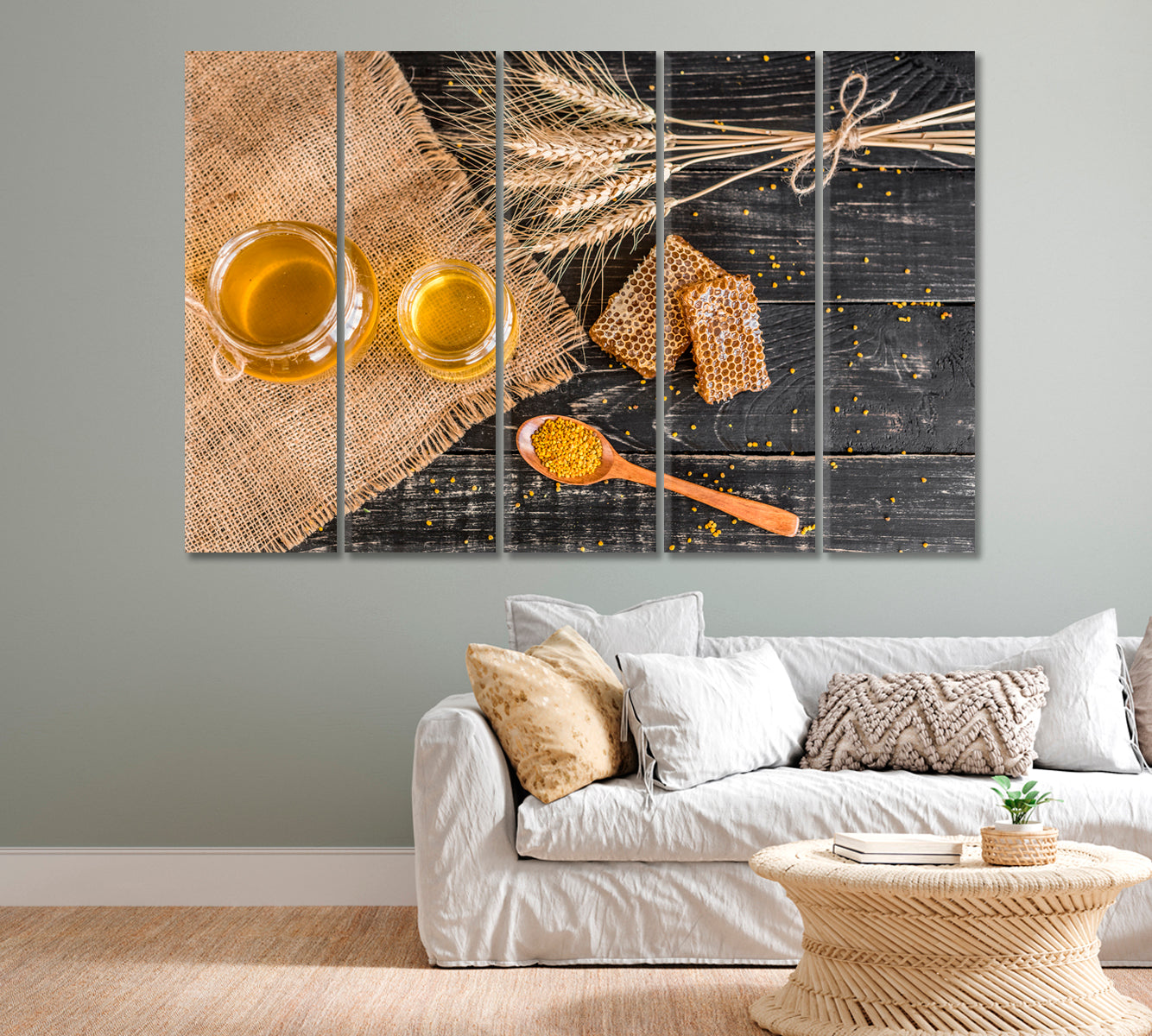 Honey with Honeycombs Canvas Print-Canvas Print-CetArt-1 Panel-24x16 inches-CetArt