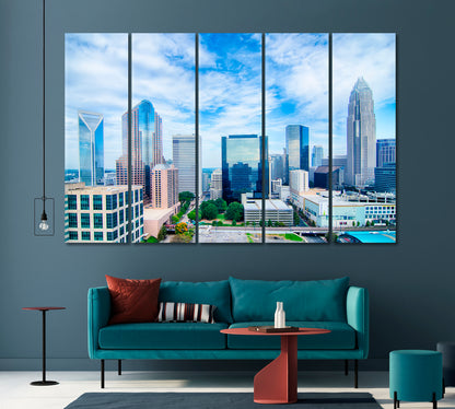 Skyscrapers Charlotte North Carolina USA Canvas Print-Canvas Print-CetArt-1 Panel-24x16 inches-CetArt