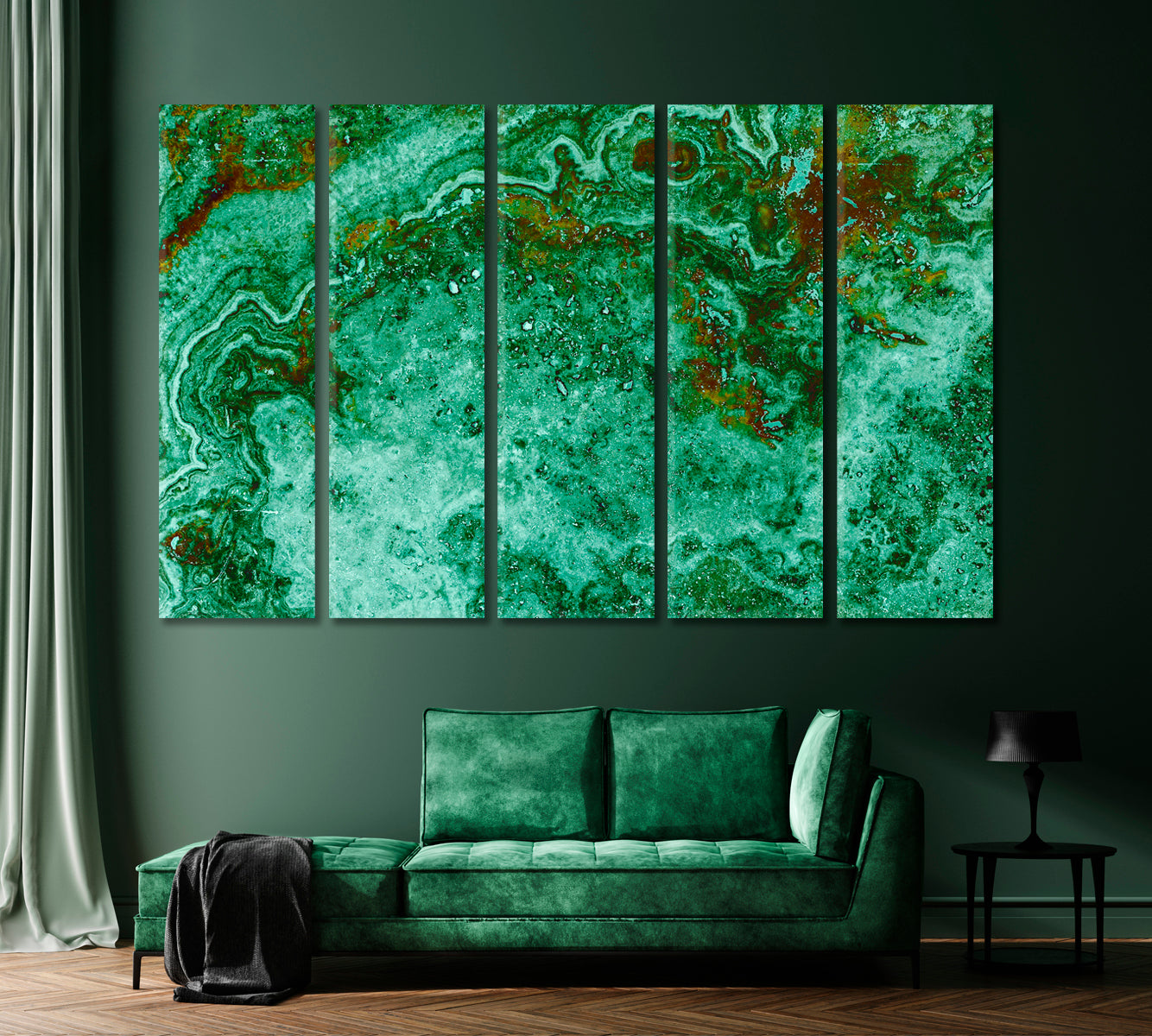 Emerald Green Marble Canvas Print-Canvas Print-CetArt-1 Panel-24x16 inches-CetArt