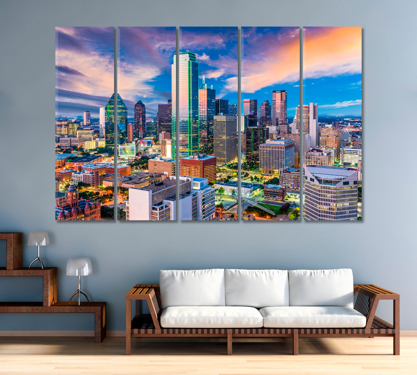 Dallas Skyline USA Canvas Print-Canvas Print-CetArt-1 Panel-24x16 inches-CetArt