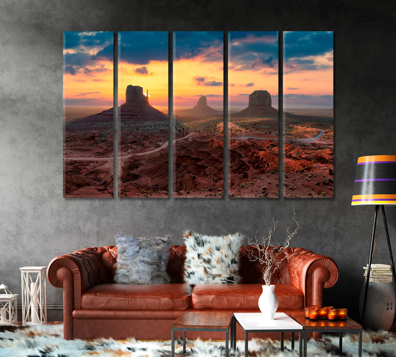 Monument Valley at Sunrise Arizona Utah USA Canvas Print-Canvas Print-CetArt-1 Panel-24x16 inches-CetArt