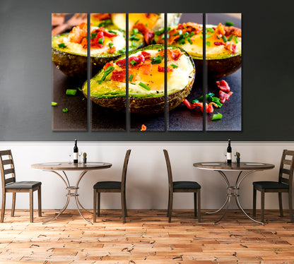 Baked Avocado with Eggs Canvas Print-Canvas Print-CetArt-1 Panel-24x16 inches-CetArt