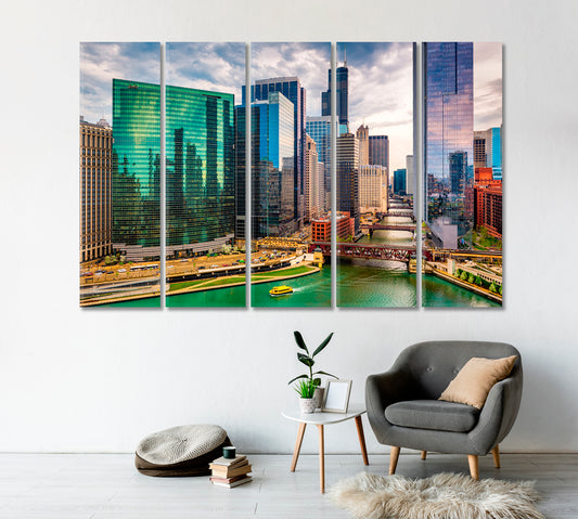 Chicago United States Canvas Print-Canvas Print-CetArt-1 Panel-24x16 inches-CetArt