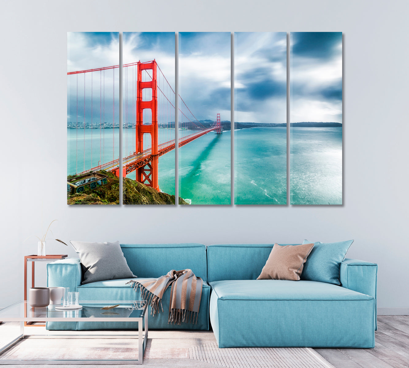 Landscape of Golden Gate Bridge San Francisco Canvas Print-Canvas Print-CetArt-1 Panel-24x16 inches-CetArt
