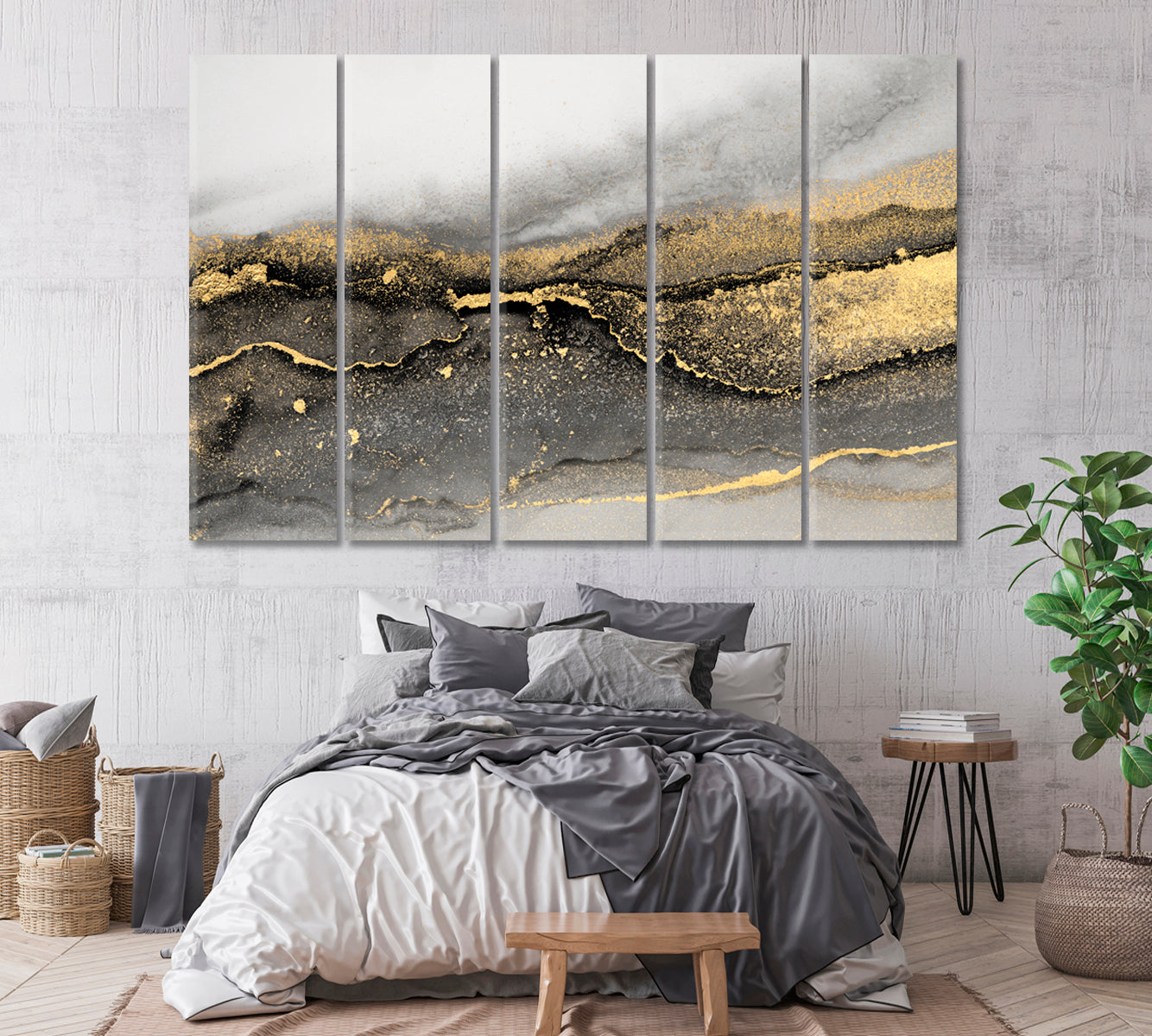 Abstract Smoky Gray Marble Canvas Print-Canvas Print-CetArt-1 Panel-24x16 inches-CetArt