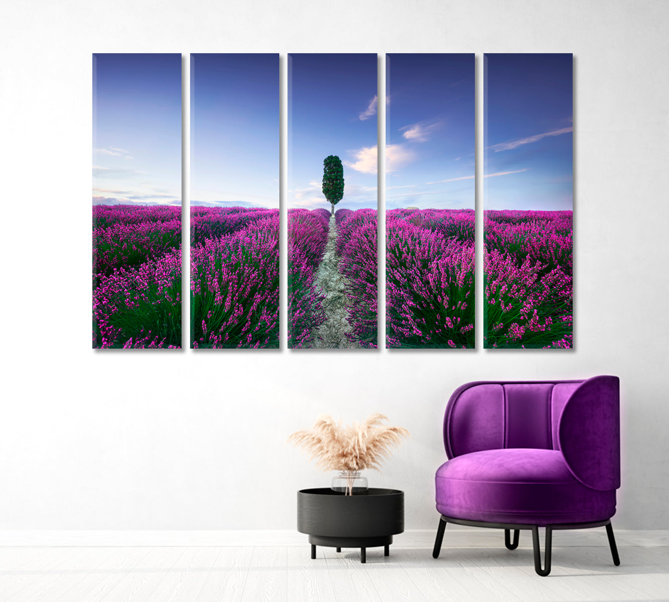 Lavender Fields at Sunset Italy Canvas Print-Canvas Print-CetArt-1 Panel-24x16 inches-CetArt