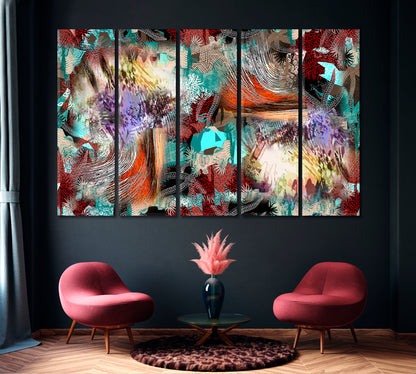 Abstract Swirls of Vibrant Colors Canvas Print-Canvas Print-CetArt-1 Panel-24x16 inches-CetArt