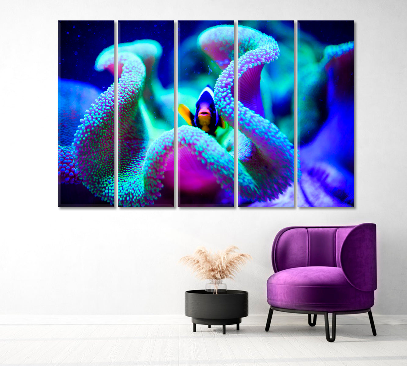 Wonderful Underwater World with Corals and Tropical Fish Canvas Print-Canvas Print-CetArt-1 Panel-24x16 inches-CetArt