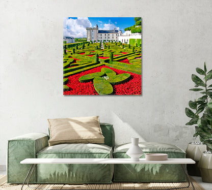 Beautiful Villandry Castle Loire Valley France Canvas Print-Canvas Print-CetArt-1 panel-12x12 inches-CetArt