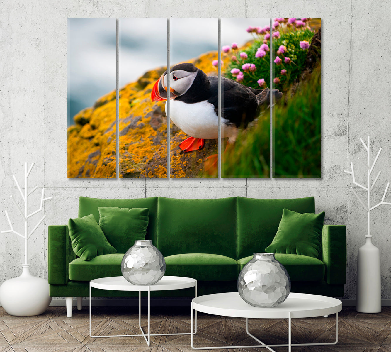 Puffin Seabird Canvas Print-Canvas Print-CetArt-1 Panel-24x16 inches-CetArt