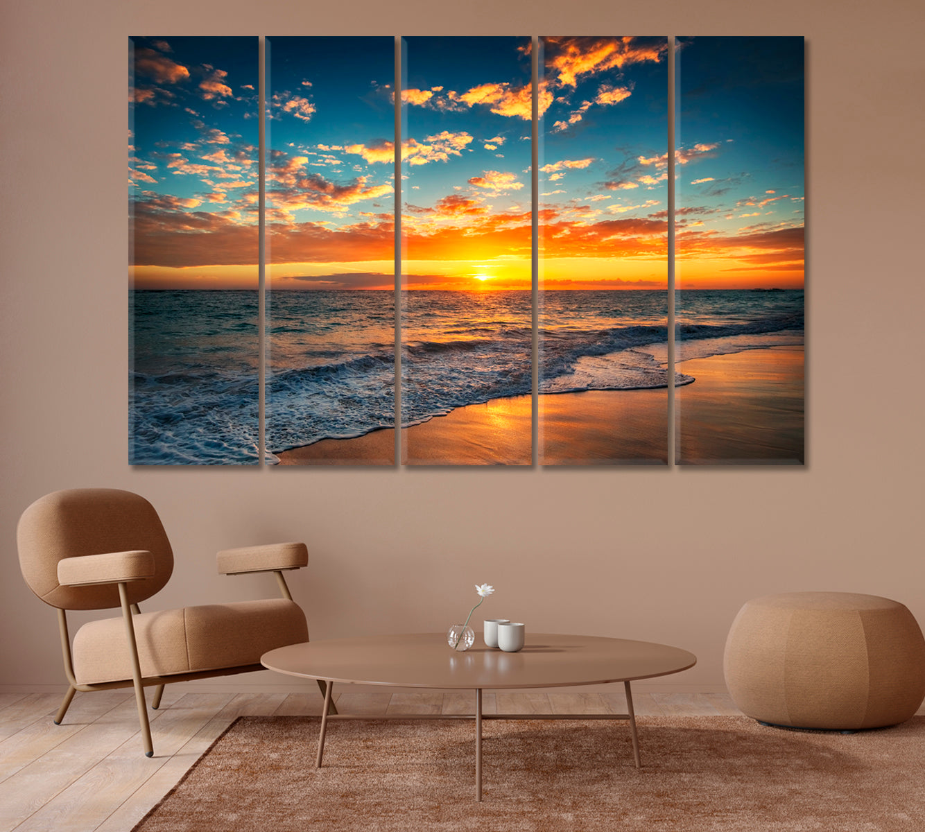 Sunrise over the Beach Punta Cana Canvas Print-Canvas Print-CetArt-1 Panel-24x16 inches-CetArt