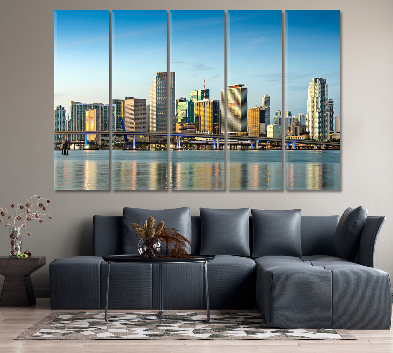 Skyline of Miami Florida USA Canvas Print-Canvas Print-CetArt-1 Panel-24x16 inches-CetArt
