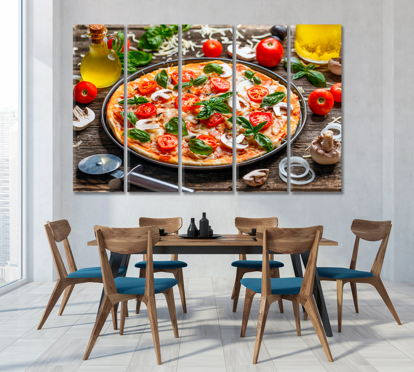 Delicious Italian Pizza Canvas Print-Canvas Print-CetArt-1 Panel-24x16 inches-CetArt