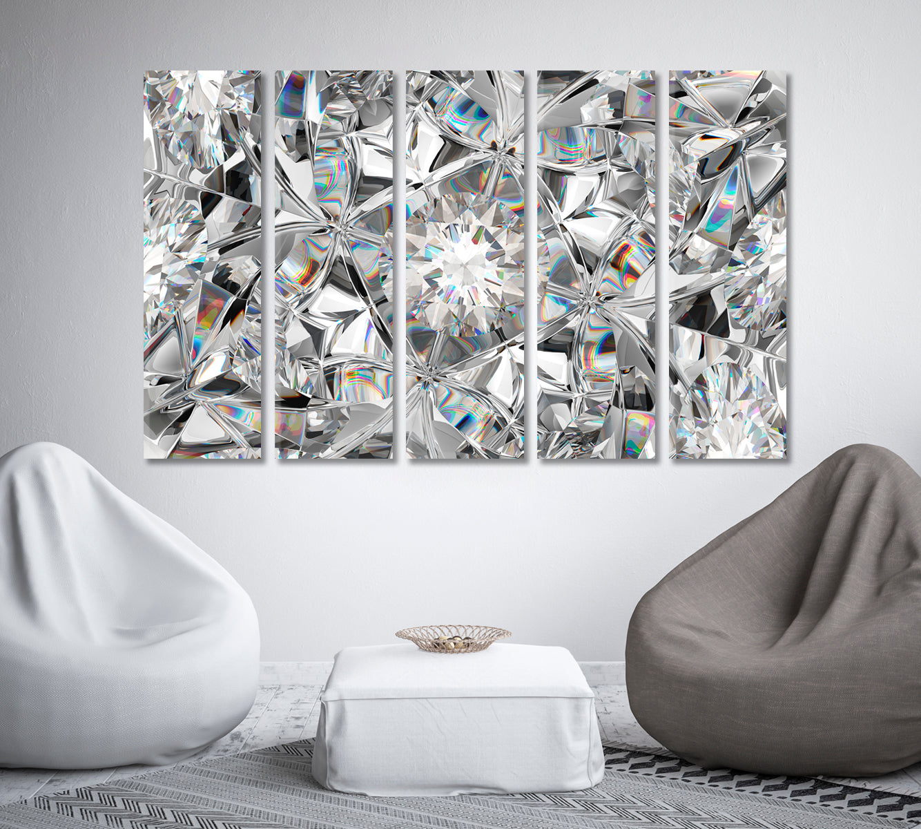 Gem Diamond Kaleidoscope Effect Canvas Print-Canvas Print-CetArt-1 Panel-24x16 inches-CetArt