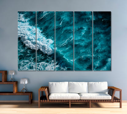 Seething Foamy Ocean Waves Canvas Print-Canvas Print-CetArt-1 Panel-24x16 inches-CetArt