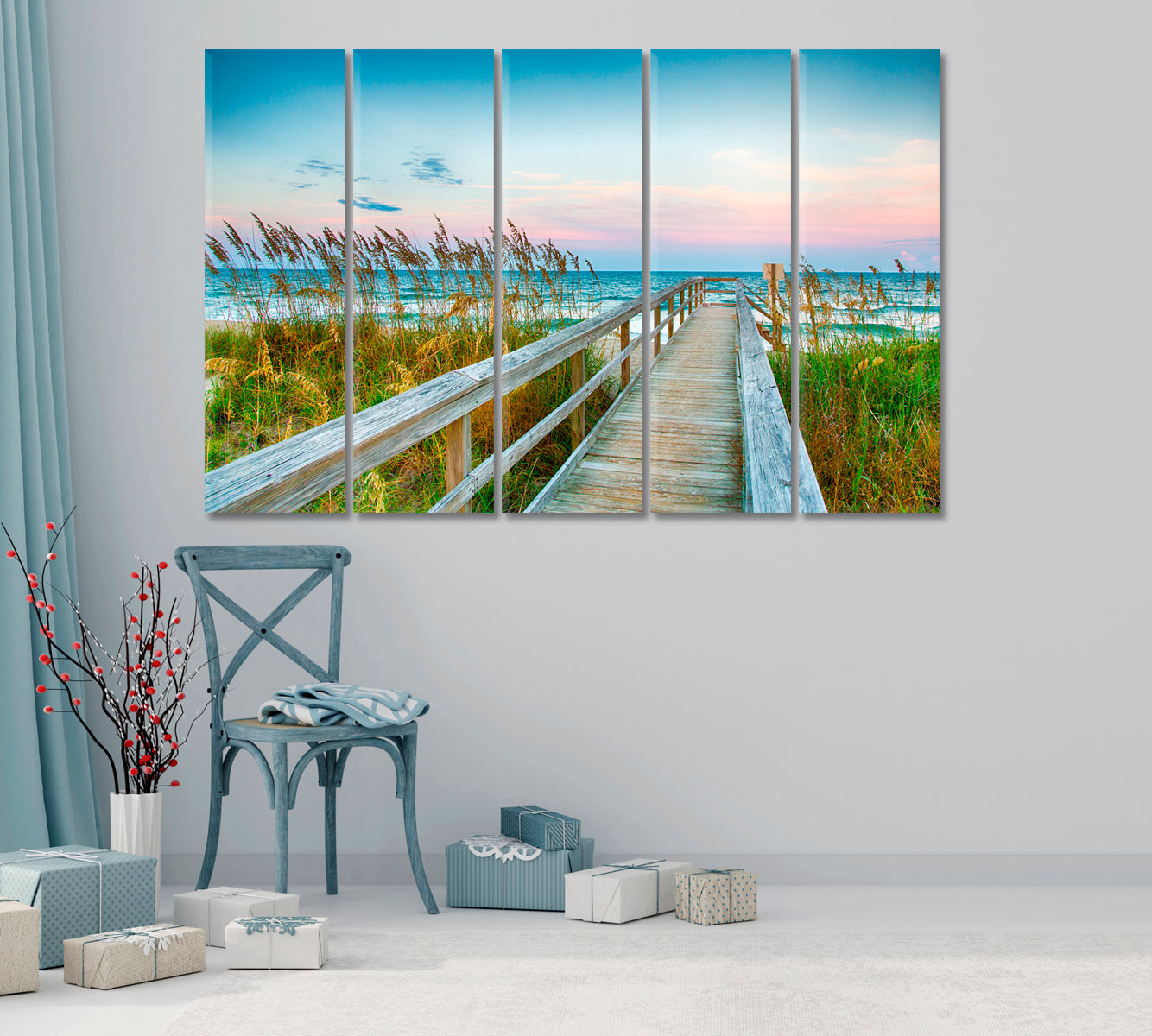 Sea Landscape Kure Beach North Carolina Canvas Print-Canvas Print-CetArt-1 Panel-24x16 inches-CetArt