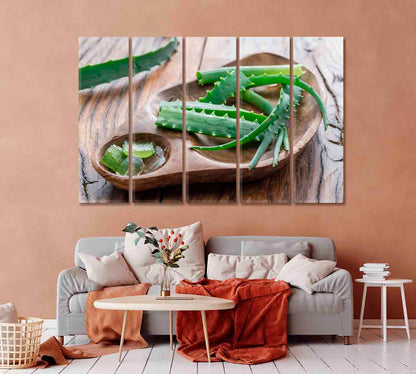 Aloe Fresh Leaves Canvas Print-Canvas Print-CetArt-1 Panel-24x16 inches-CetArt