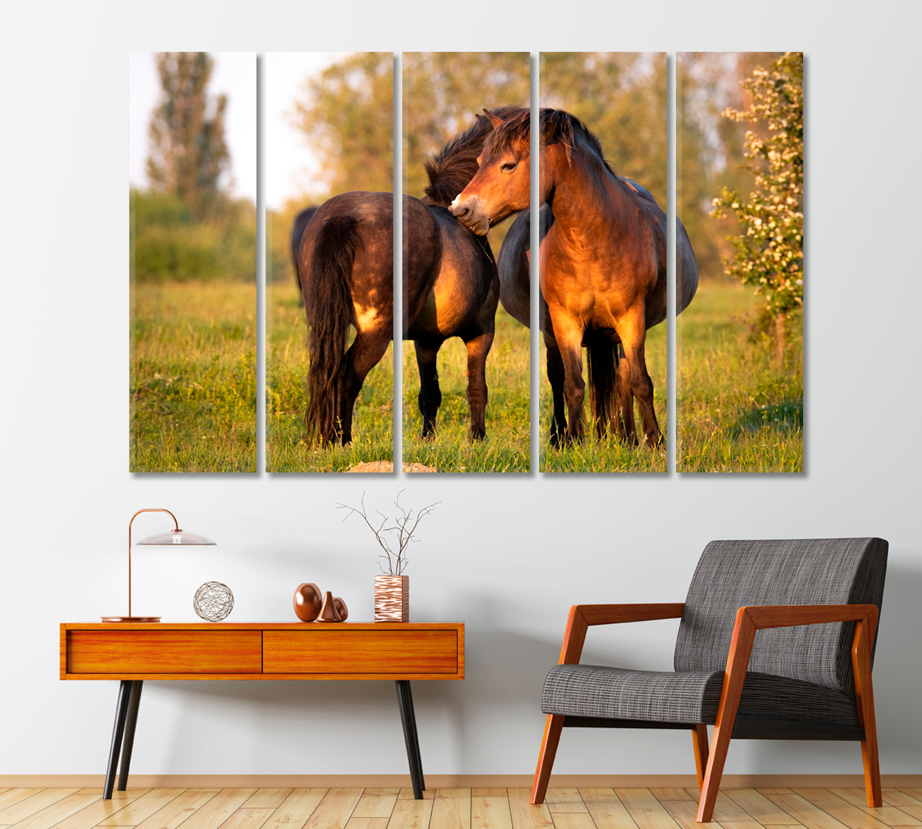 Pair of Exmoor Ponies Canvas Print-Canvas Print-CetArt-1 Panel-24x16 inches-CetArt