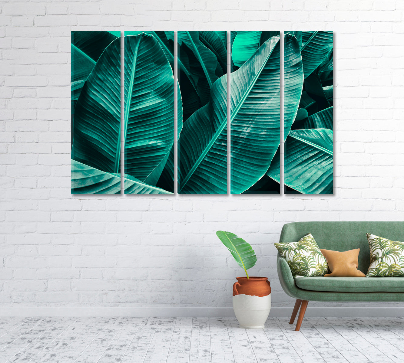 Large Palm Leaves Canvas Print-Canvas Print-CetArt-1 Panel-24x16 inches-CetArt