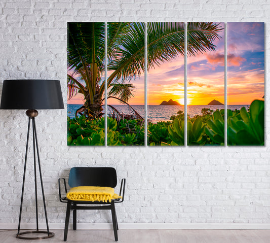 Sunrise over Lanikai Beach Hawaii Canvas Print-Canvas Print-CetArt-1 Panel-24x16 inches-CetArt