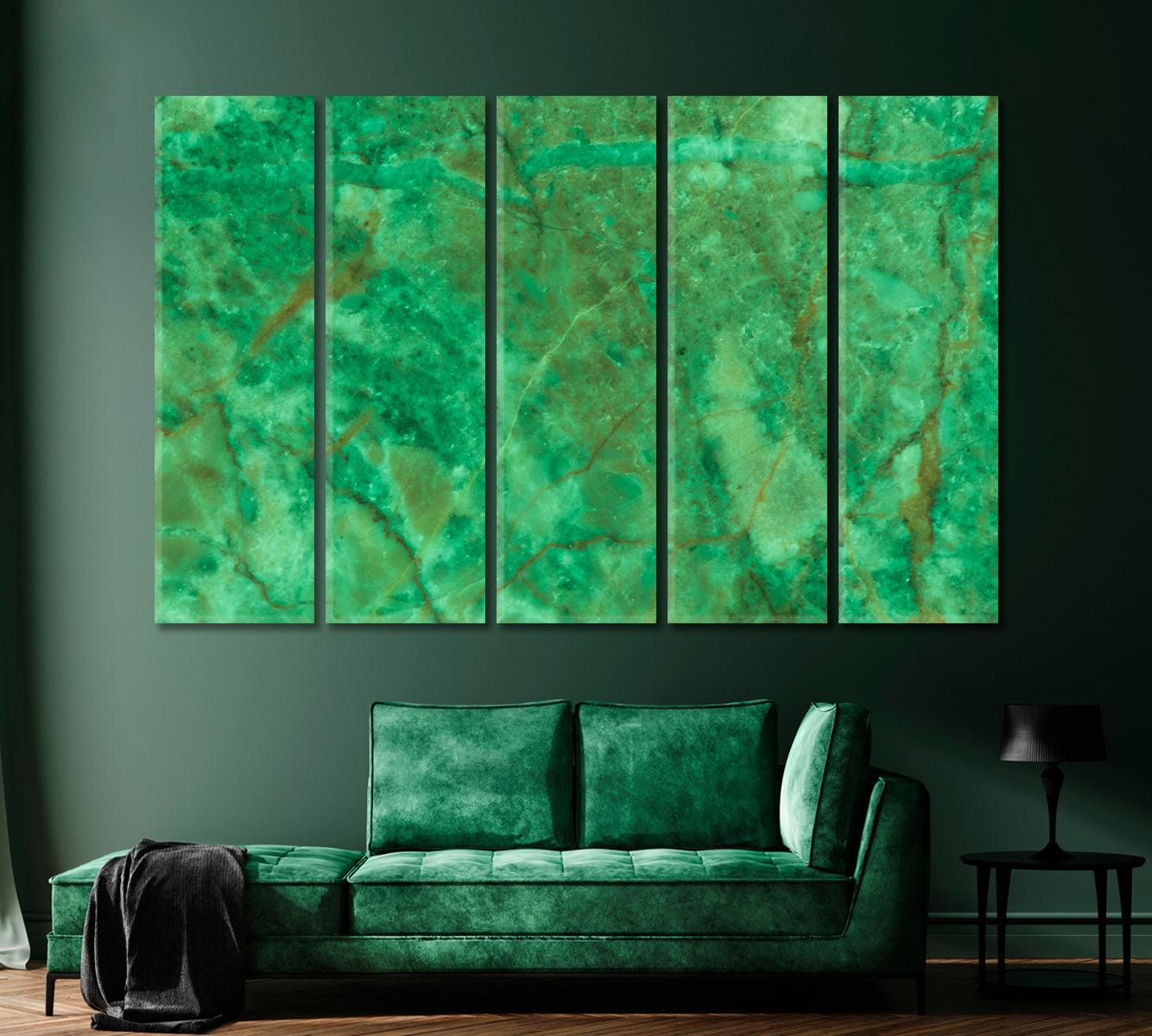 Green Marble Stone Wall Canvas Print-Canvas Print-CetArt-1 Panel-24x16 inches-CetArt