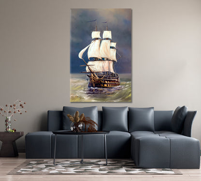 Sailing Ship in the Sea Canvas Print-Canvas Print-CetArt-1 panel-16x24 inches-CetArt