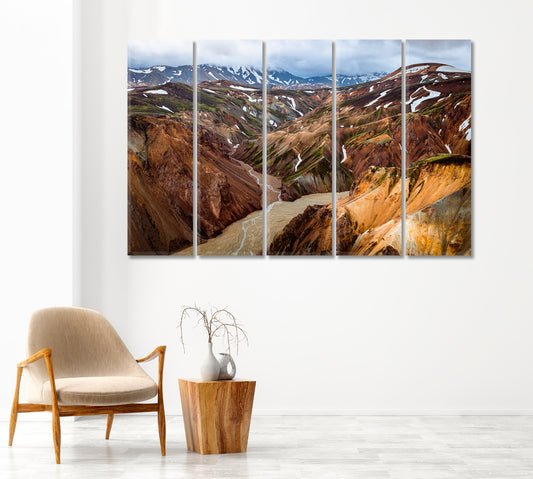 Landmannalaugar Volcanic Hills Iceland Canvas Print-Canvas Print-CetArt-1 Panel-24x16 inches-CetArt