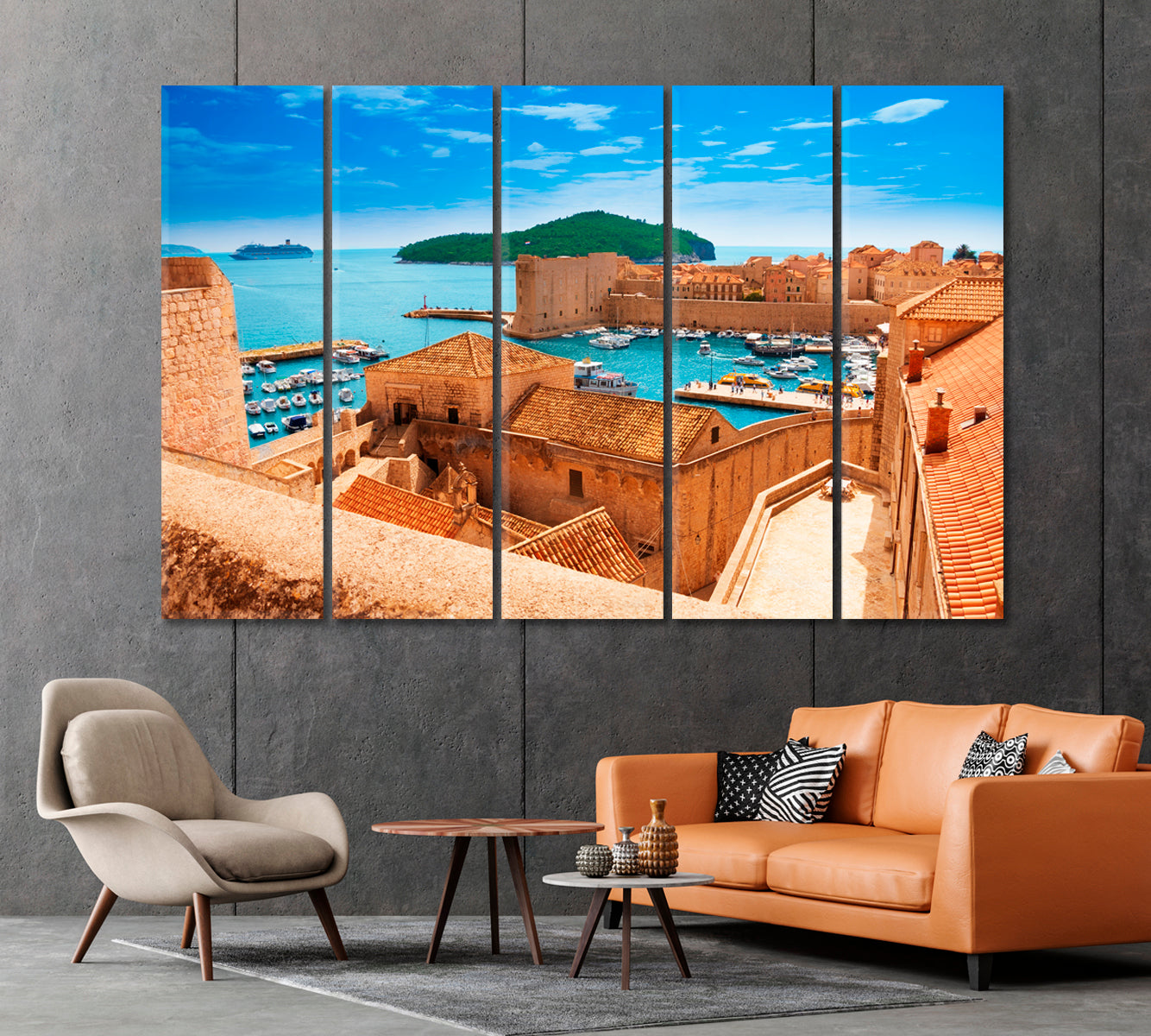 Dubrovnik Seaport Croatia Canvas Print-Canvas Print-CetArt-1 Panel-24x16 inches-CetArt