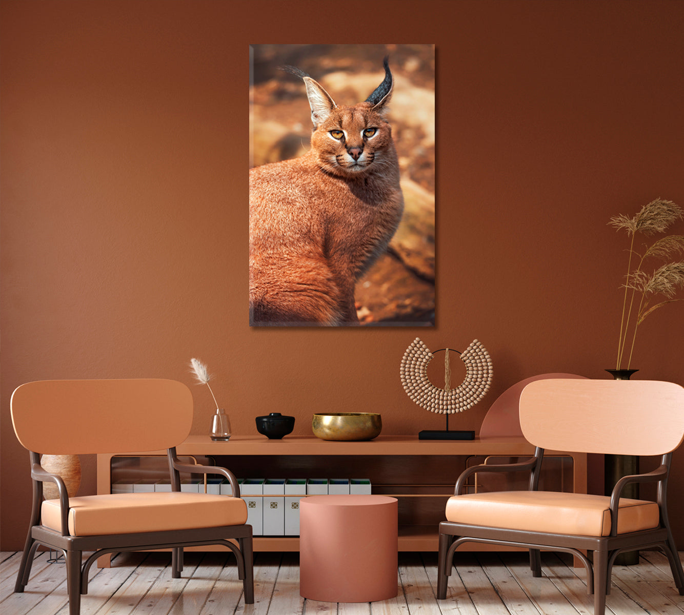 Caracal Portrait Canvas Print-Canvas Print-CetArt-1 panel-16x24 inches-CetArt