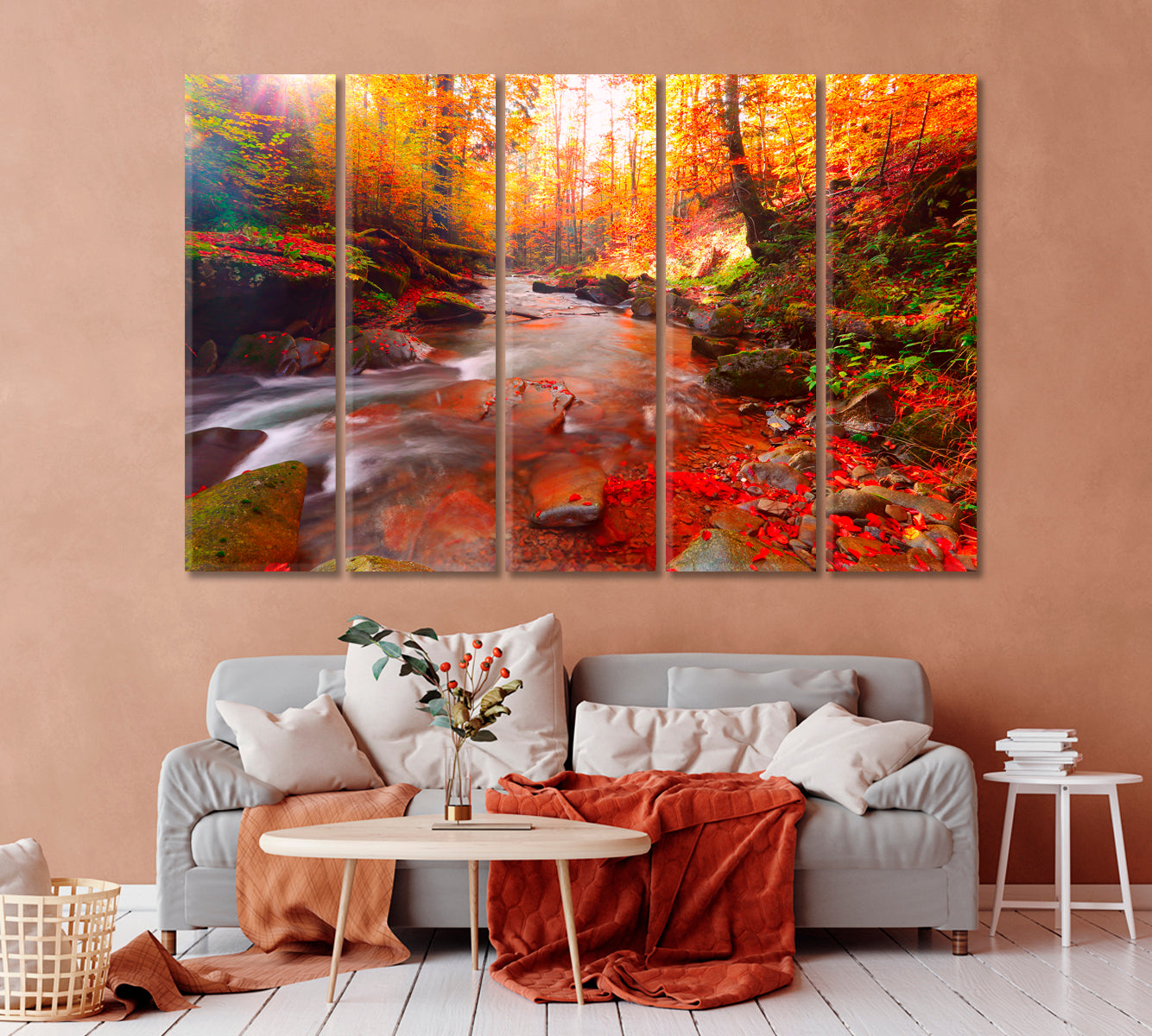 Scenic Autumn Mountain Forest Canvas Print-Canvas Print-CetArt-1 Panel-24x16 inches-CetArt