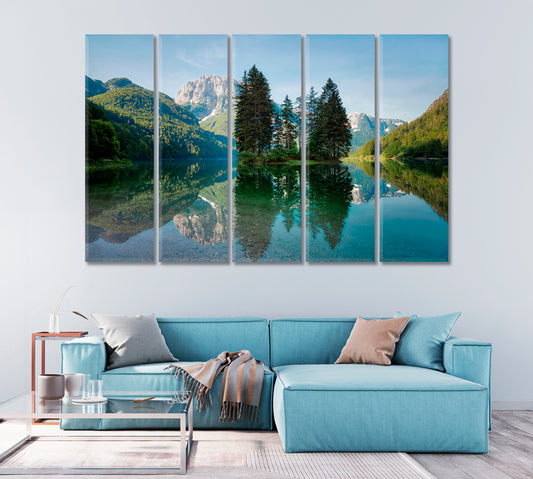 Predil Lake in Julian Alps Italy Canvas Print-Canvas Print-CetArt-1 Panel-24x16 inches-CetArt