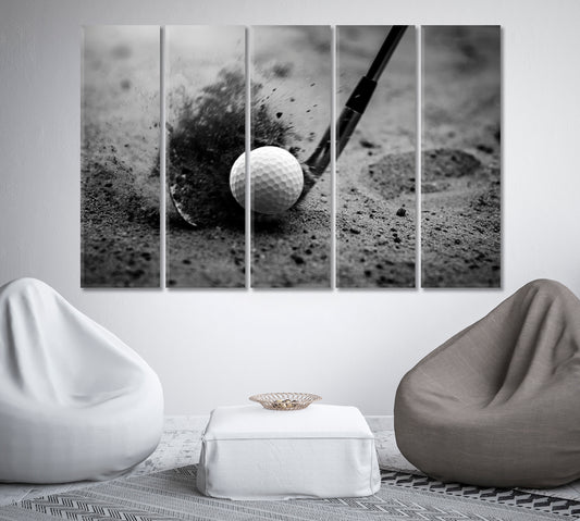 Hitting Down on the Golf Ball Canvas Print-Canvas Print-CetArt-1 Panel-24x16 inches-CetArt