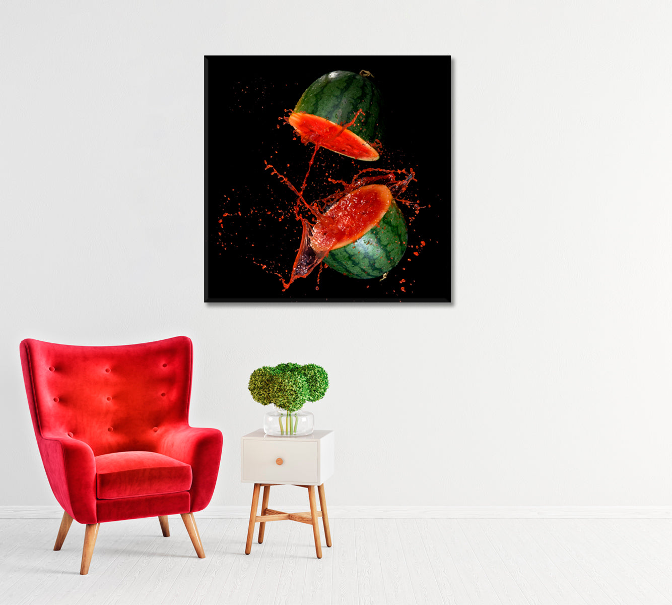 Watermelon Juice Splash Canvas Print-Canvas Print-CetArt-1 panel-12x12 inches-CetArt