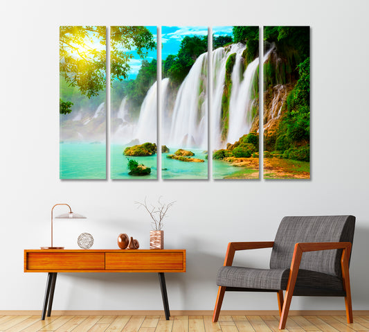 Ban Gioc Detian Waterfall Asia Canvas Print-Canvas Print-CetArt-1 Panel-24x16 inches-CetArt