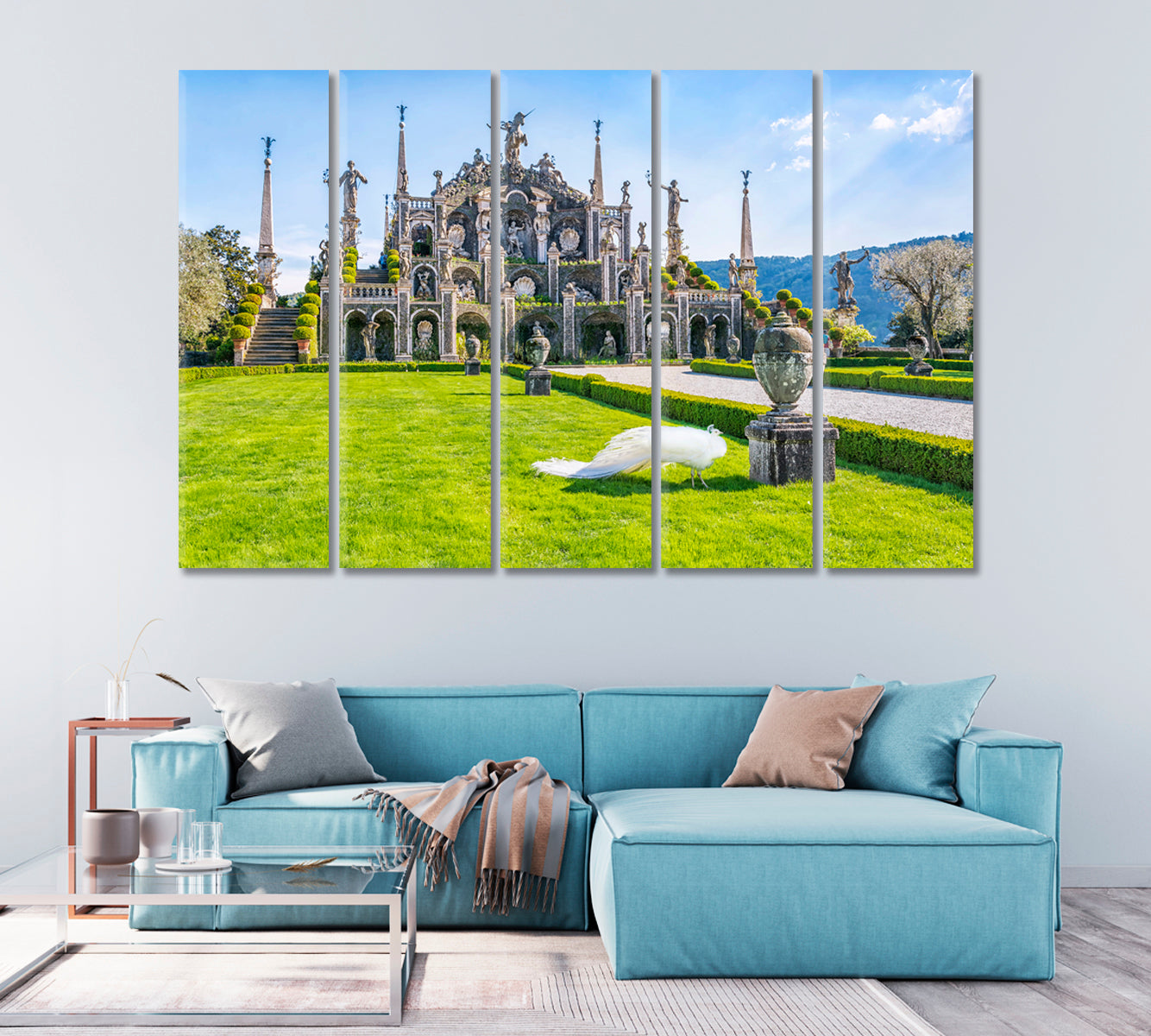 Isola Bella Island with Peacocks Lake Maggiore Stresa Italy Canvas Print-Canvas Print-CetArt-1 Panel-24x16 inches-CetArt