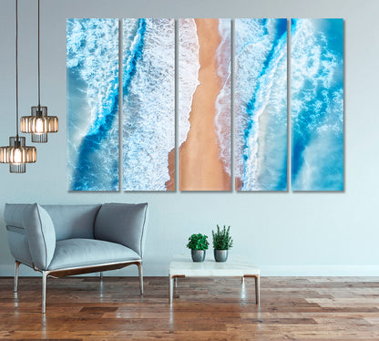 Waves Meet the Shore Canvas Print-Canvas Print-CetArt-1 Panel-24x16 inches-CetArt