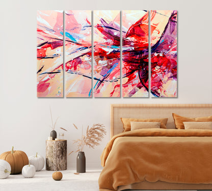 Abstract Multicolor Brush Strokes Canvas Print-Artwork-CetArt-1 Panel-24x16 inches-CetArt