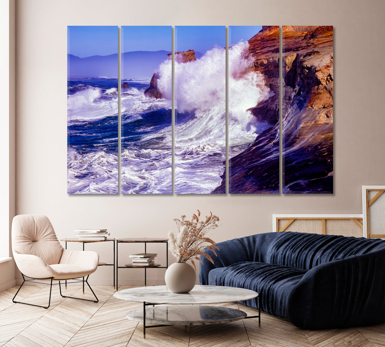 Huge Wave Crashes Canvas Print-Canvas Print-CetArt-1 Panel-24x16 inches-CetArt