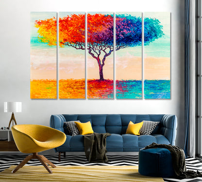 Colorful Abstract Tree Canvas Print-Canvas Print-CetArt-1 Panel-24x16 inches-CetArt
