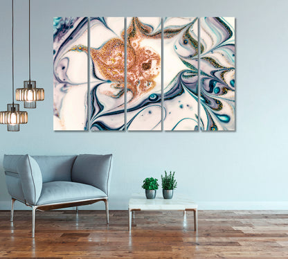 Swirls of Marble Abstract Flower Canvas Print-Canvas Print-CetArt-1 Panel-24x16 inches-CetArt