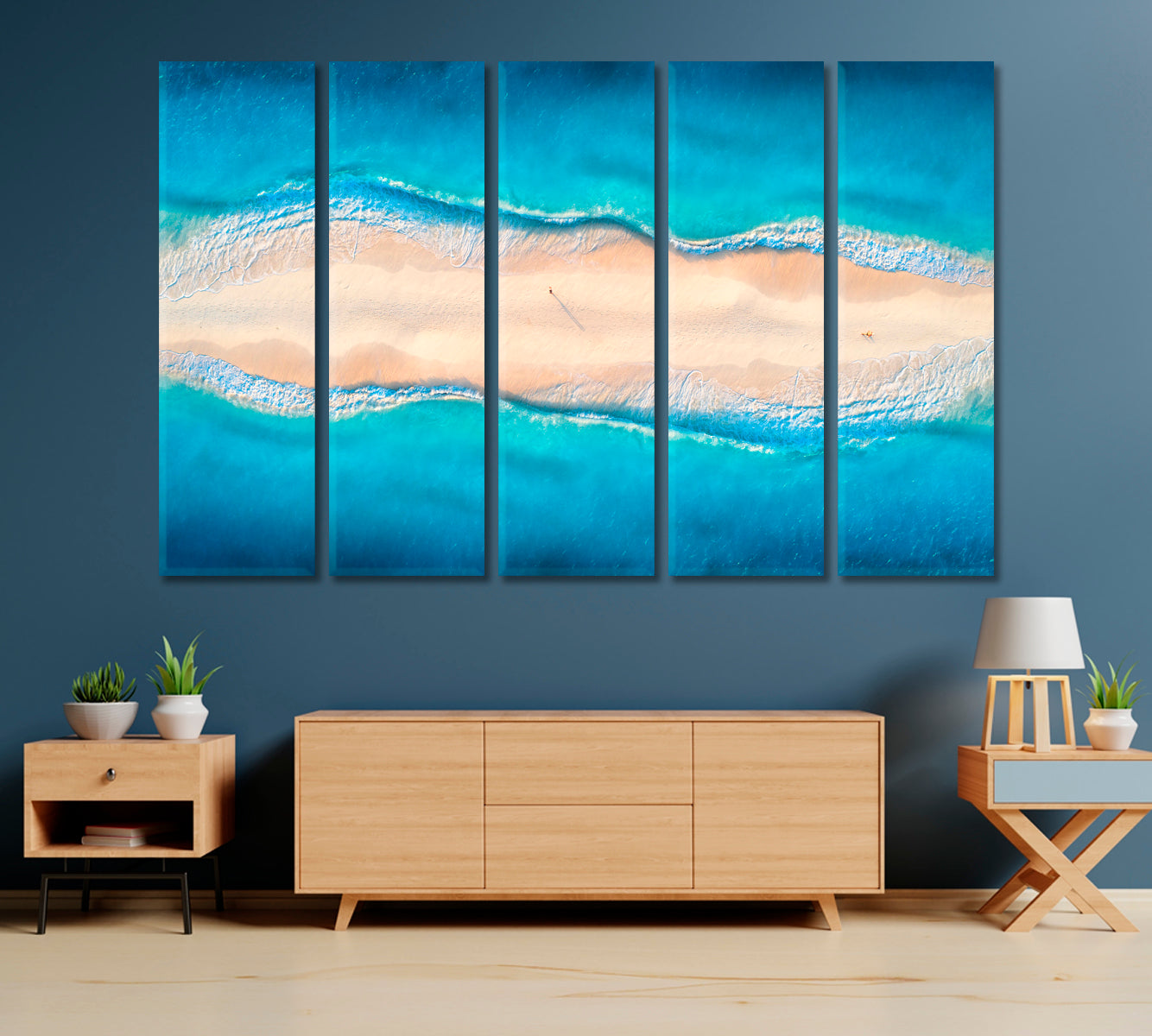 Landscape with White Sand and Ocean Canvas Print-Canvas Print-CetArt-1 Panel-24x16 inches-CetArt