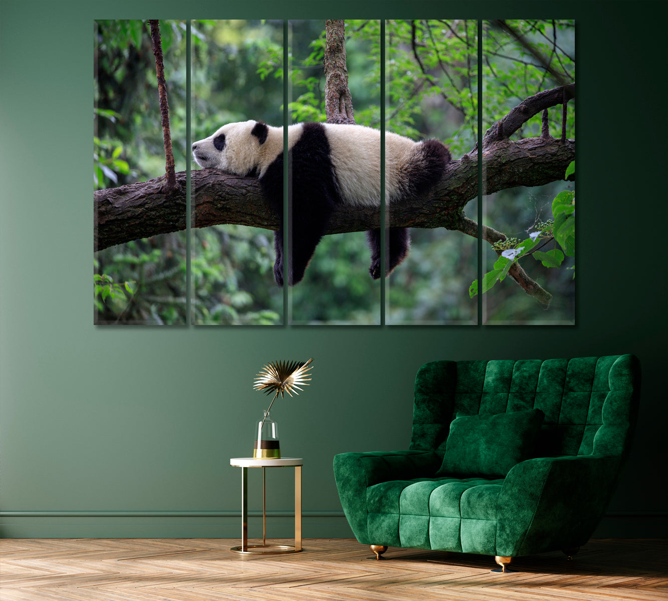 Cute Little Panda Sleeping on a Tree Canvas Print-Canvas Print-CetArt-1 Panel-24x16 inches-CetArt