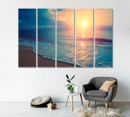 Seascape Sunrise over the Sea Canvas Print-Canvas Print-CetArt-1 Panel-24x16 inches-CetArt