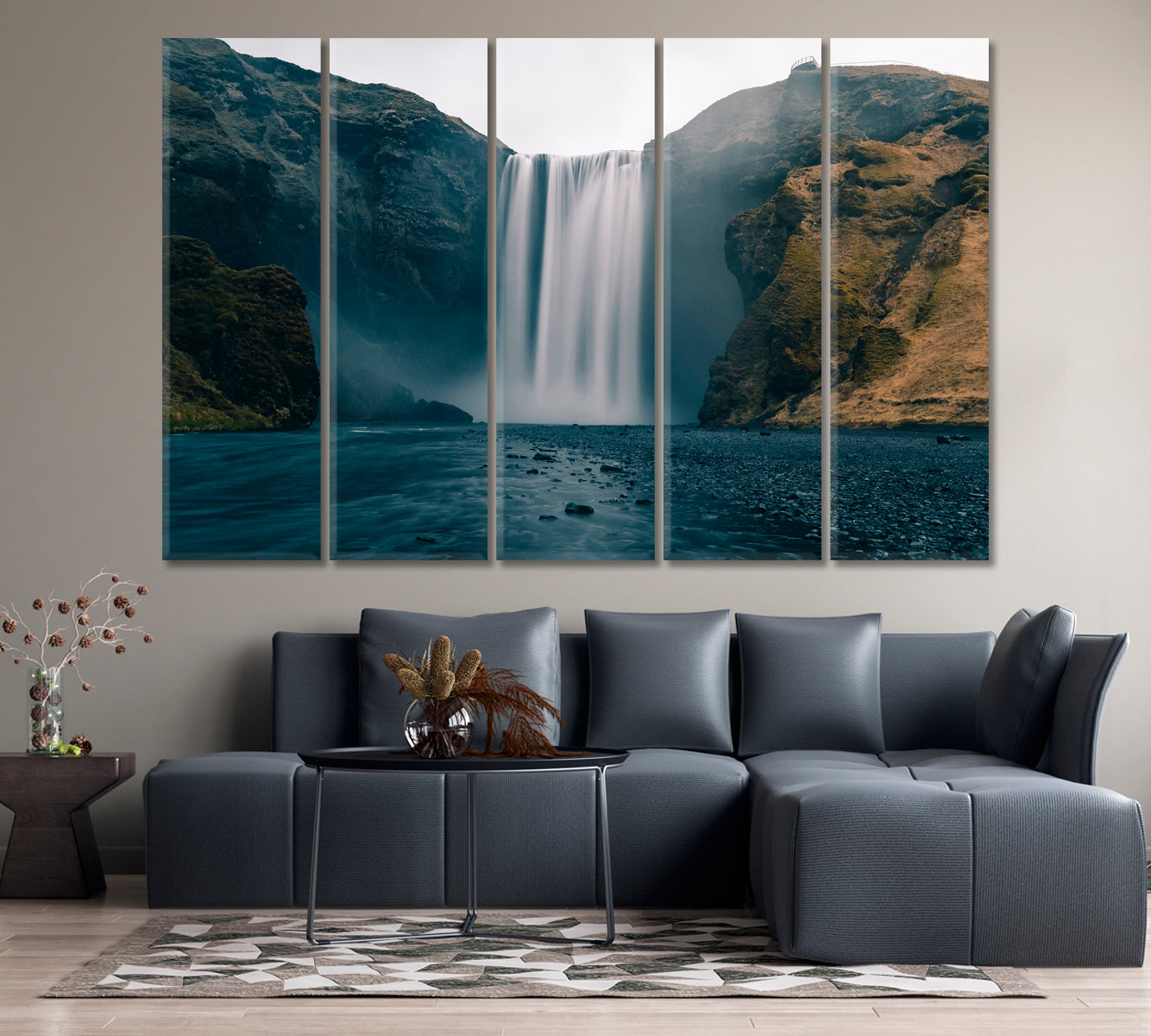 Icelandic Skogafoss Waterfal Canvas Print-Canvas Print-CetArt-1 Panel-24x16 inches-CetArt